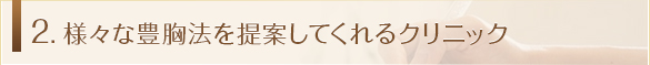 様々な豊胸法を提案してくれるクリニック